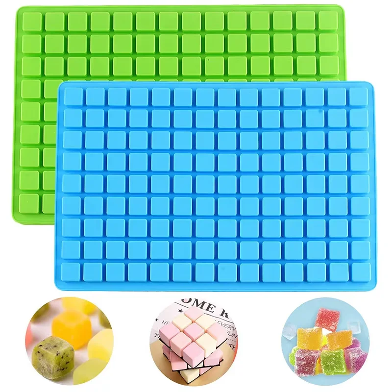 126 Cavity Mini Square Silicone Mold for Candy Chocolate Gummy Jelly Non Stick BPA Free Reusable Baking Tray Ice Cube Wax Melt