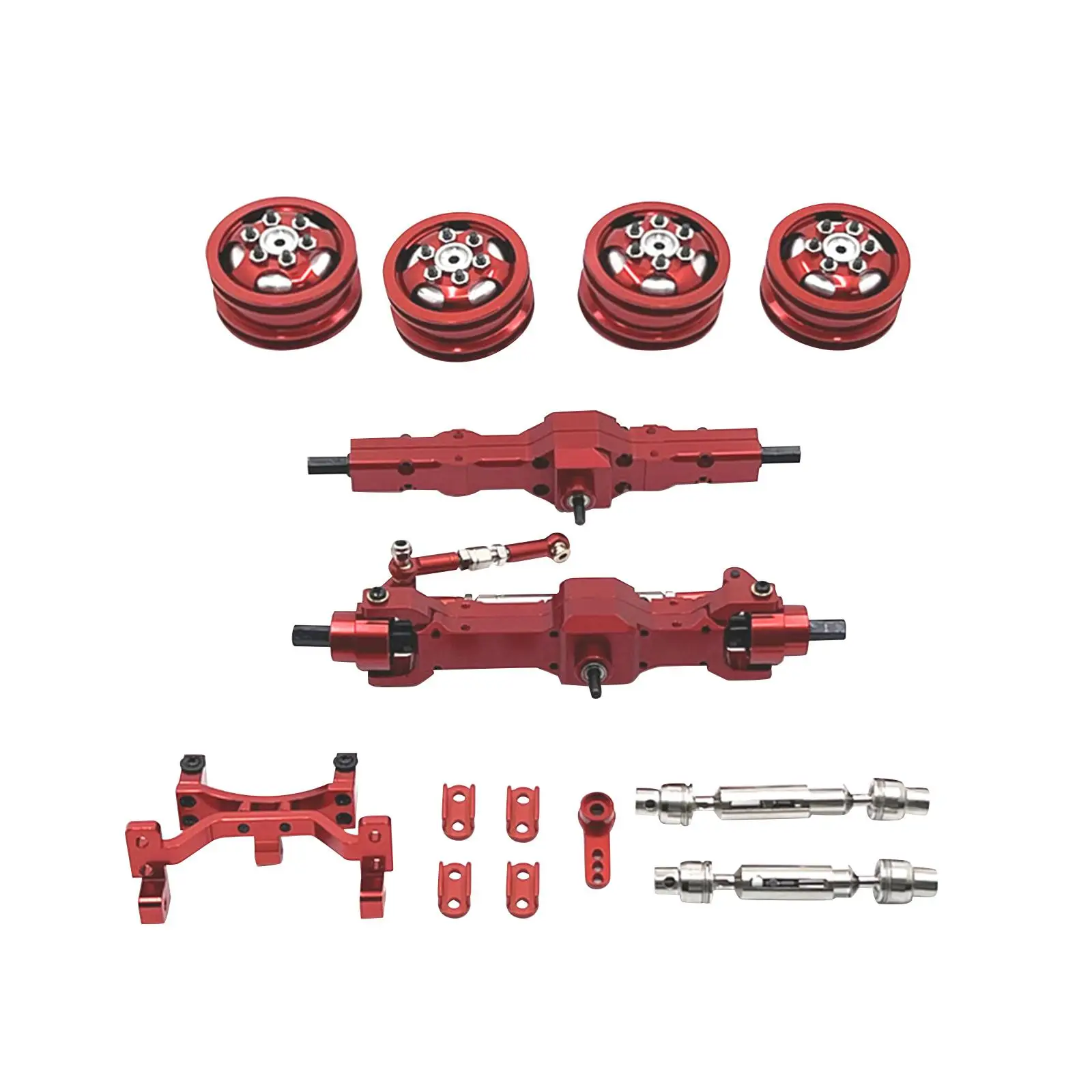 Toy Car Parts Set Wheel Hub Caps Spare Model Toy Steering Gear Seat Metal Upgrades Kits 1/10 RC Car Accessories Model Car