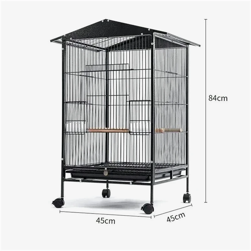 Modern Large Metal Bird Cage for Parrots  Magpie Bold Birds Iron Construction with Plastic Tray Box Packing for Villas