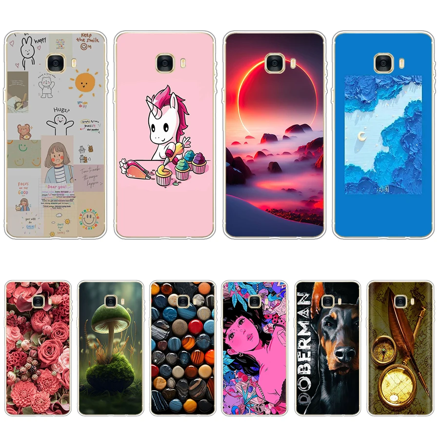 S2 colorful song Soft Silicone Tpu Cover phone Case for Samsung Galaxy C7/C7 Pro/C9 Pro