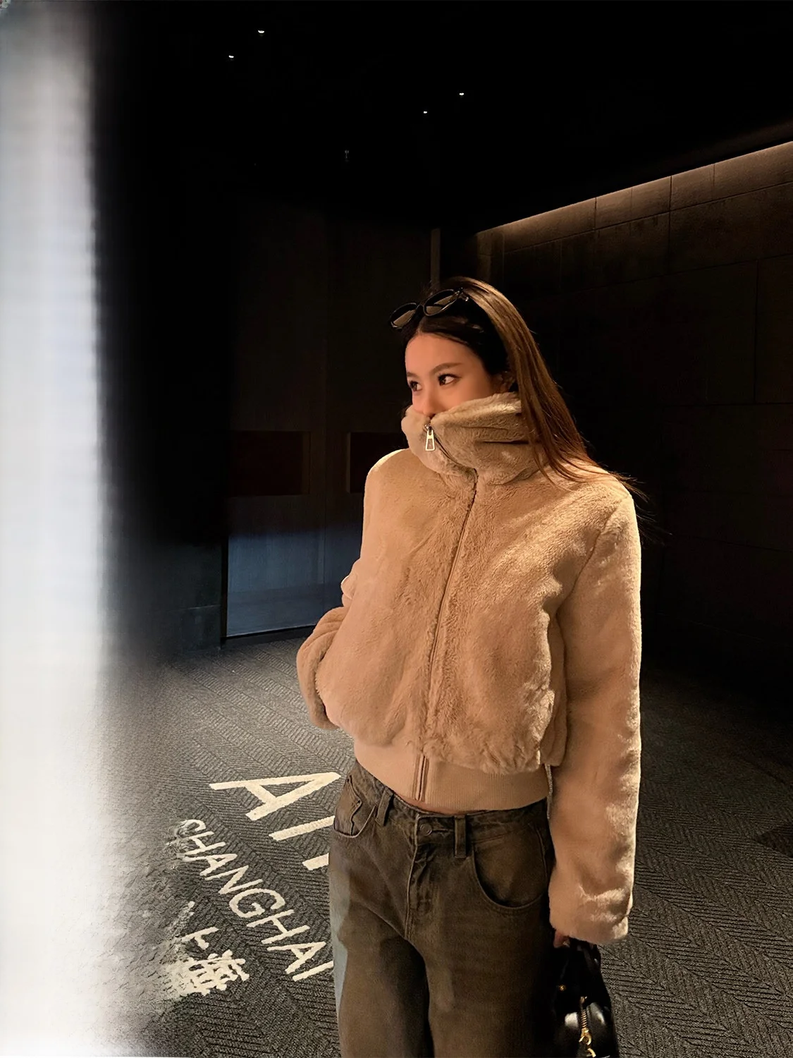 

D YANGJUN Plu Fur Jaet Winter Warmth Cold Proof Winter Faionable Casual Sle Long Sve Zipper ort Length Women's Coat