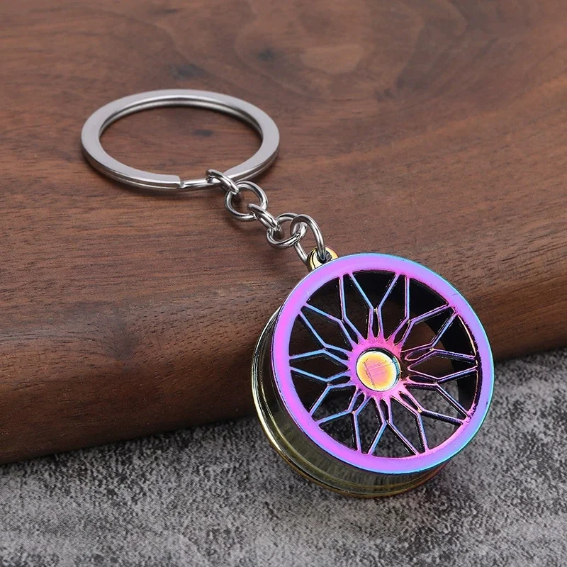 Creative Gear Head Keychain Speed Gearbox Car Keyring Turbo Hub Brake Disc Pendant Shock Absorber Keys Holder Chain Ring