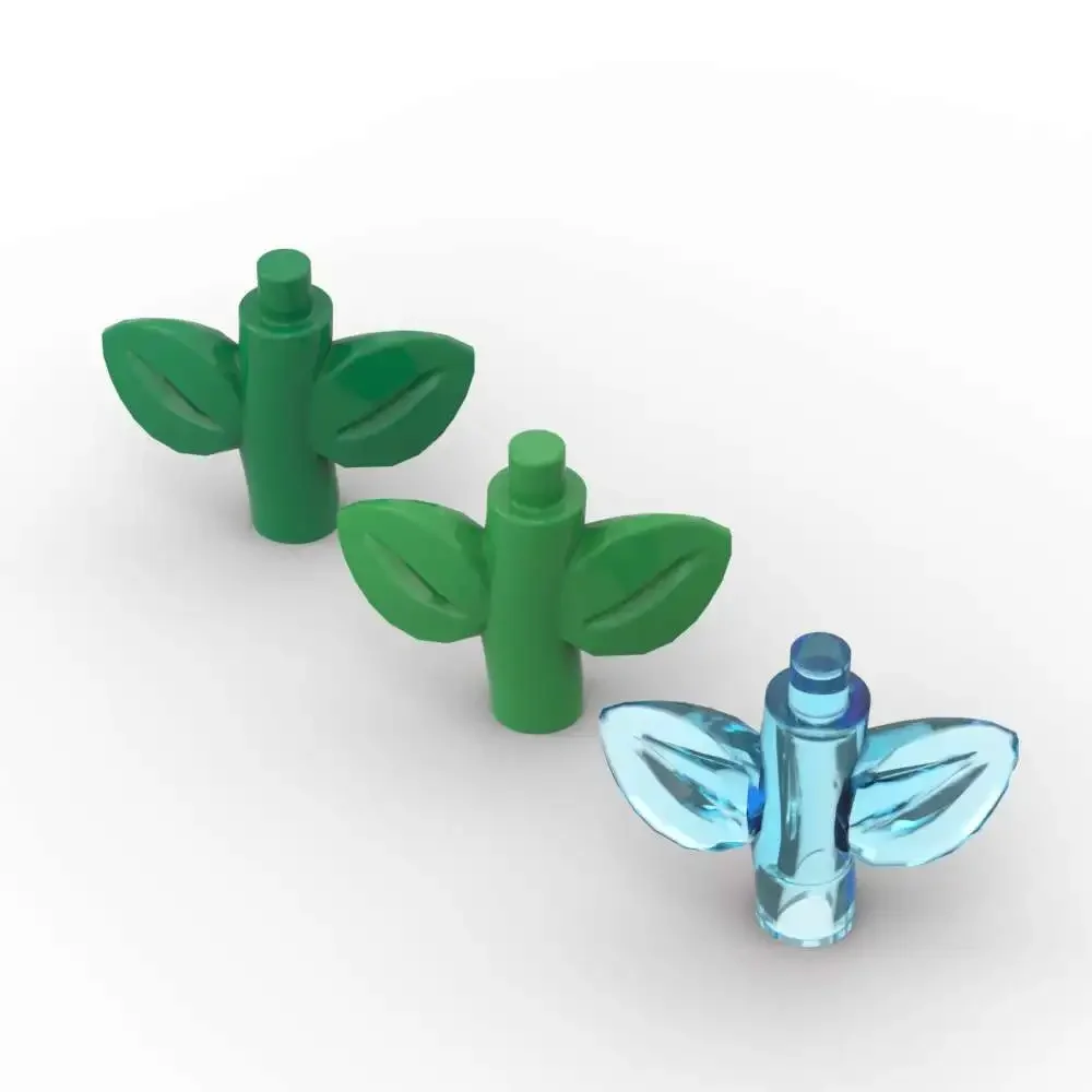 MOC 10PCS 1747 Holder 2 Leaves Brick Plant Stem Stalk With Bar Replaceable Building Block Toy Birthday DIY Puzzle Special Gifts