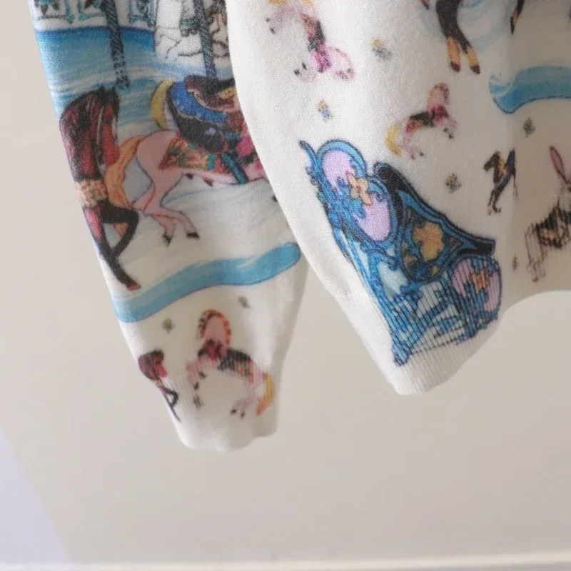 Carousel Pattern Pullovers women Knit Sweater