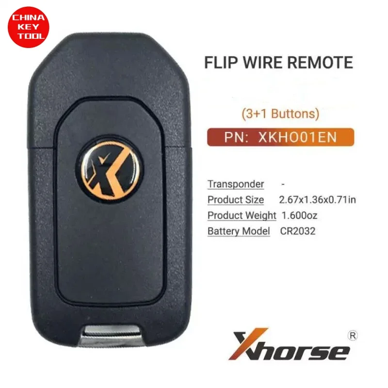 1PCS Xhorse Wire Flip Remote For Honda Style 3+1 Buttons XKHO01EN