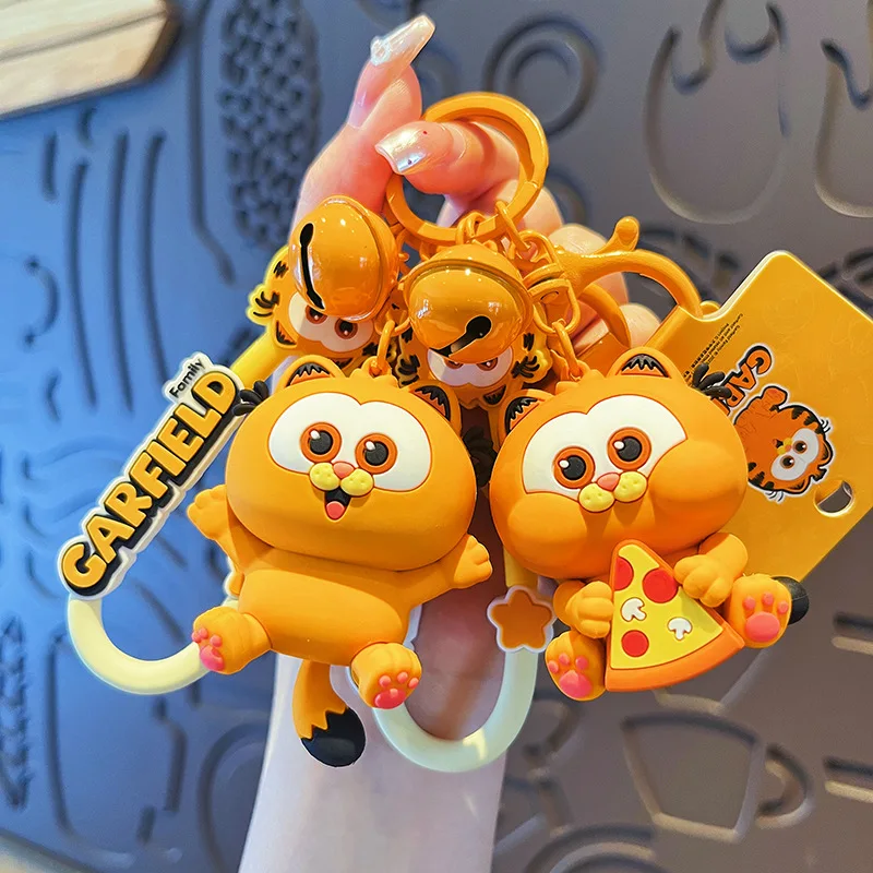 Kawaii Garfield Cartoon Cat Doll Key Chain Bag Lobster Buckle Pendant Exquisite Jewelry Cute Holiday Gifts for Boys and Girls