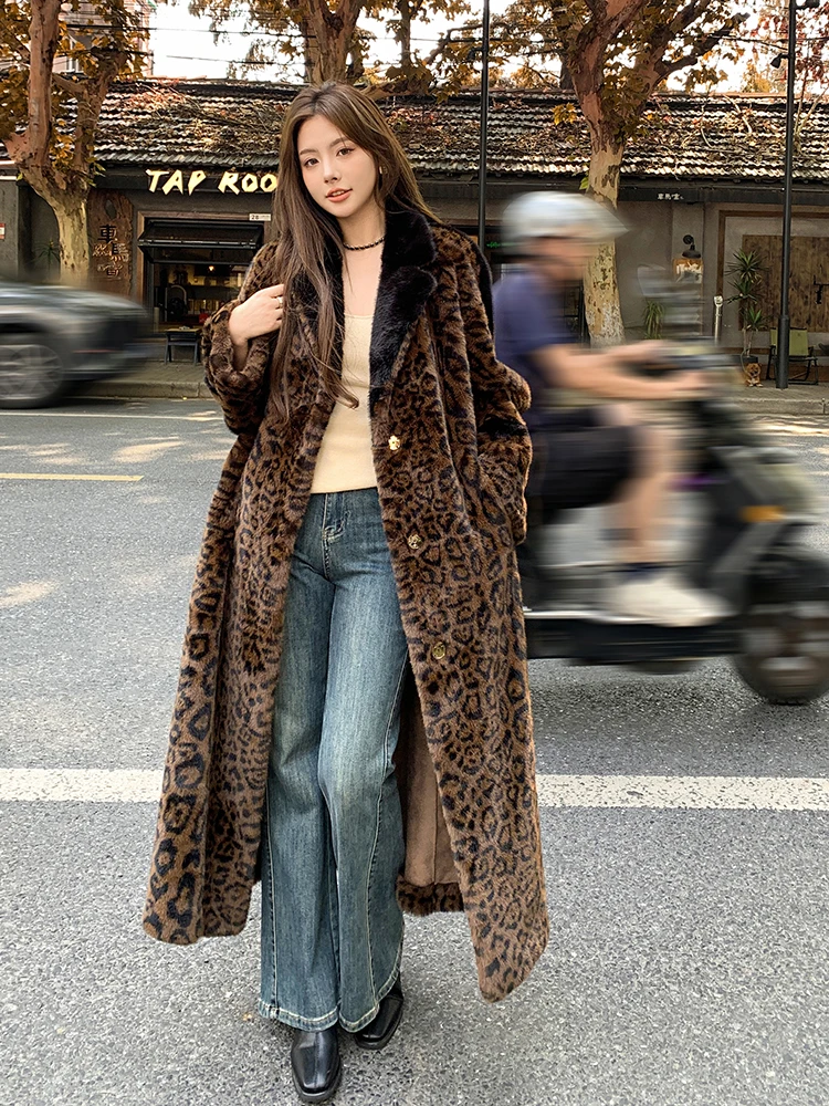 Cappotto di pelliccia da donna lungo con motivo leone invernale New Sle Street Sle Capispalla Cappotto di visone simulato Pendolarismo casual...