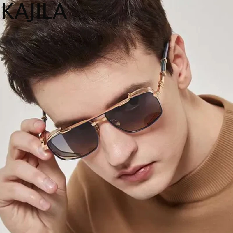 Overszied Square Sunglasses Men Women Big Frame 2024 Luxury Brand Double Beam Steampunk Sun Glasses For Male Vintage Eyewear