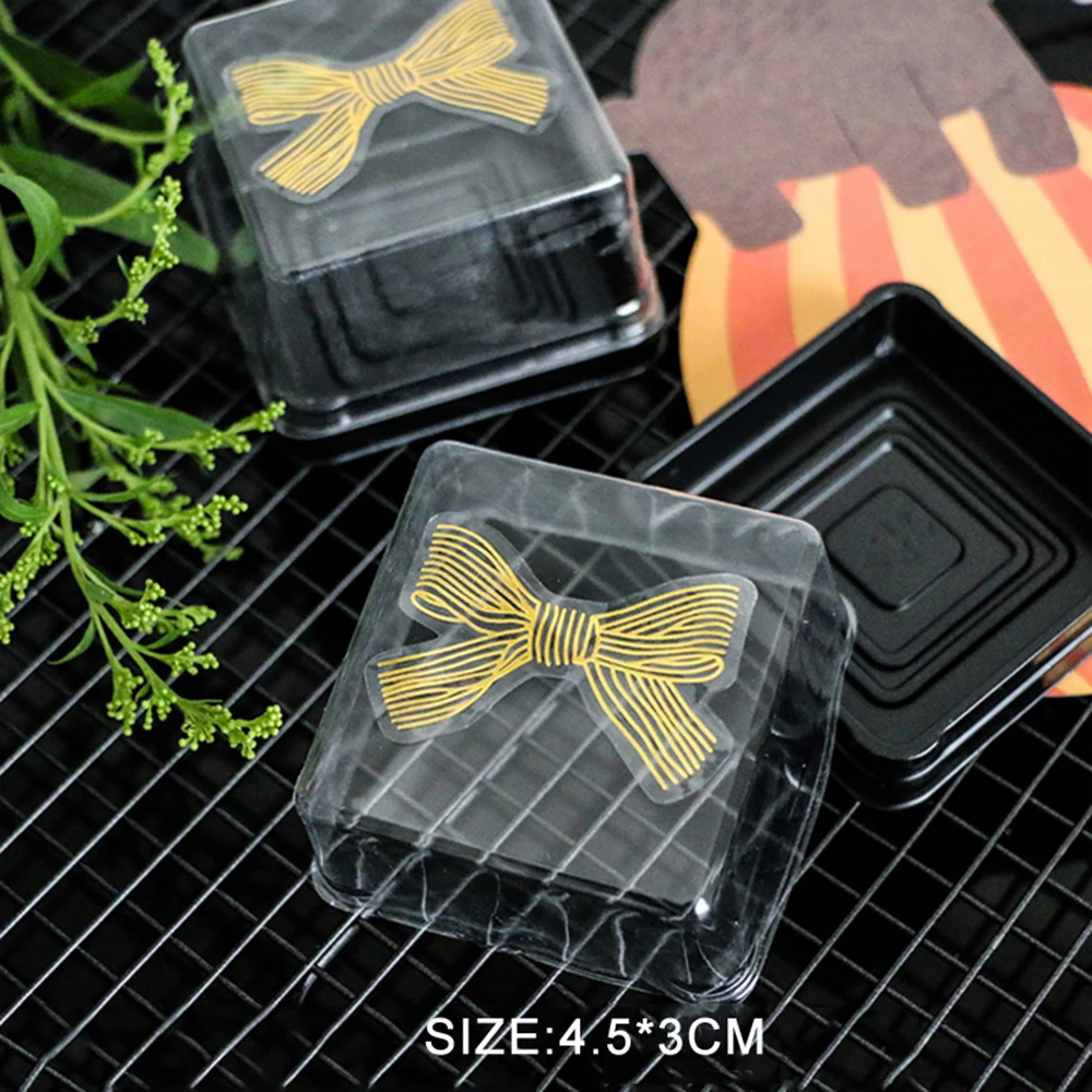 60Pcs/lot Cute Golden Big Bow Sticker Gold Handmade Adhesive Cake Sweet Candy Packaging Sealing Label Sticker Gift Stationery