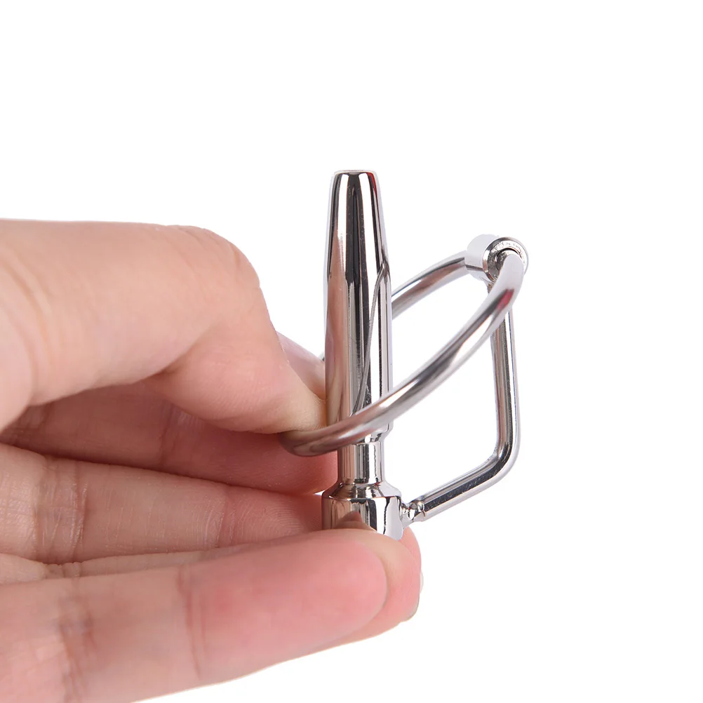 Stainless Steel 45mm Urethral Sound Dilators Hollow Penis Plug With Glans Rings Sex Products For Men Male Chastity Device