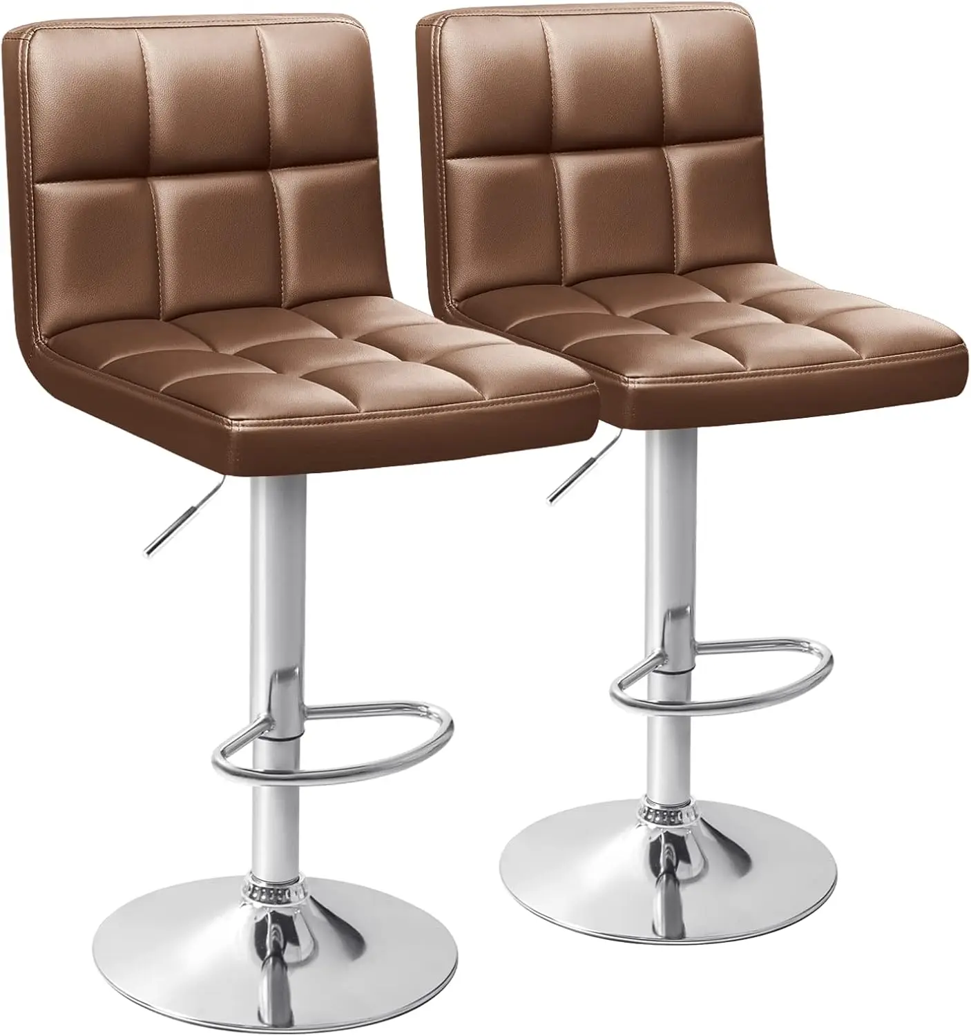 

Bar Stools Modern PU Leather Adjustable Swivel Barstools, Armless Hydraulic Kitchen Counter Bar Stool Extra Height Square Isl