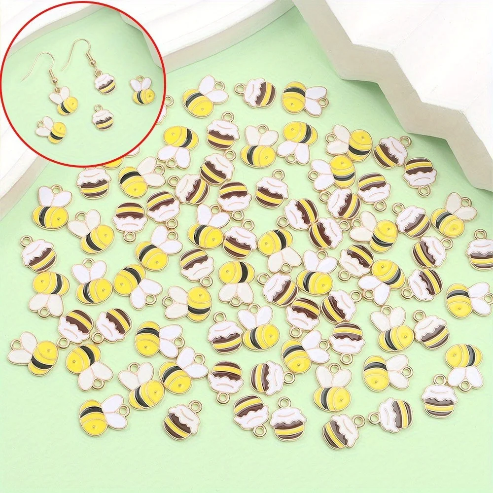 4/28/56 Uds. Colgantes multicolores en forma de olla de miel y abeja, accesorios de joyería DIY, Día de San Valentín, Día de la madre, regalos de Acción de Gracias