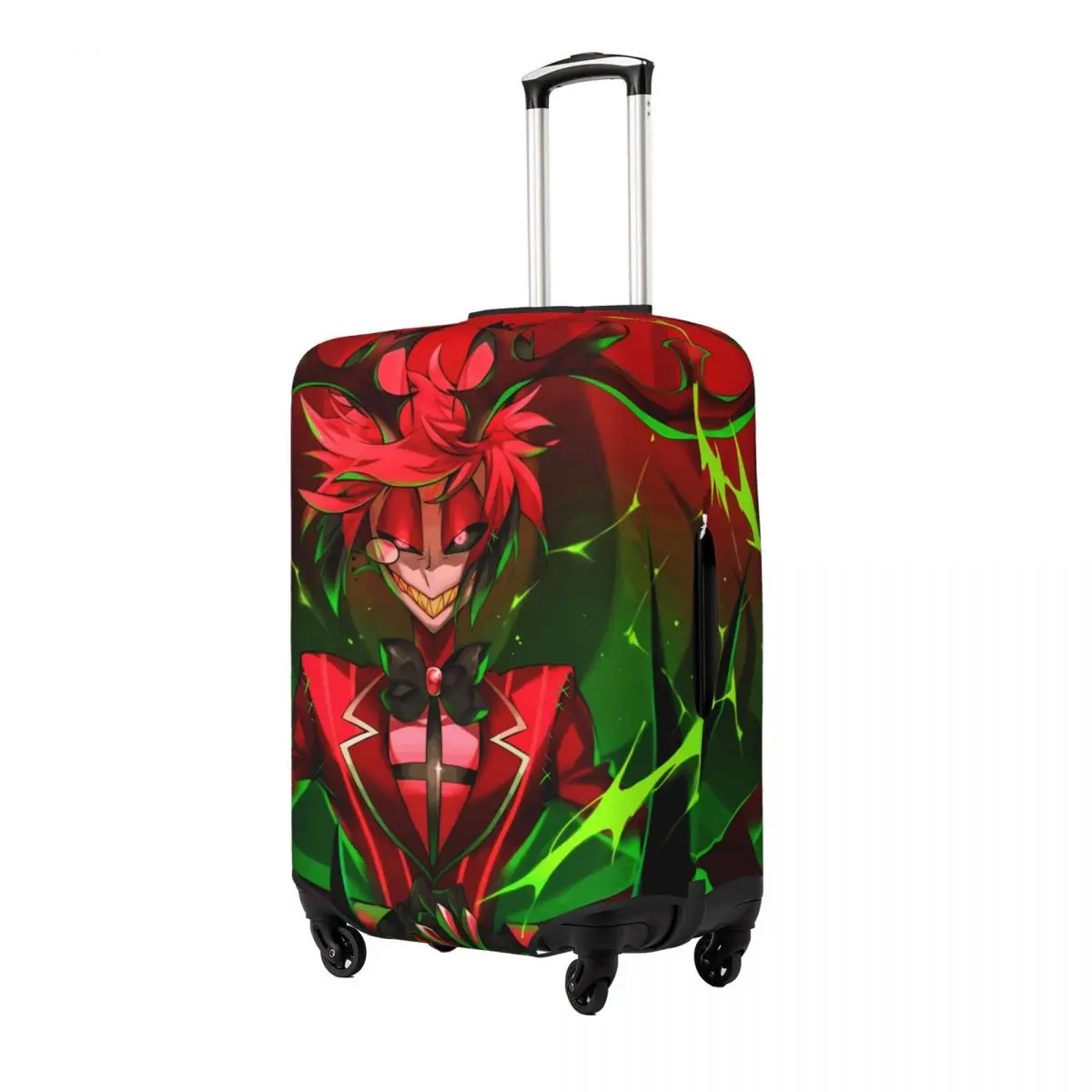 Vox Alastor Hazbin Hotels Suitcase Cover Flight Cruise Trip Elastic Luggage Supplies Protection