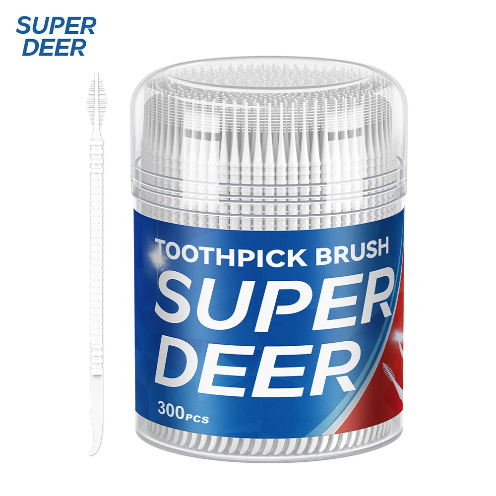 

300Pcs Disposable Interdental Brush Teeth Picking Dental Floss Double-Headed Flosser Toothpicks Oral Cleaning Hygiene Teeth Care