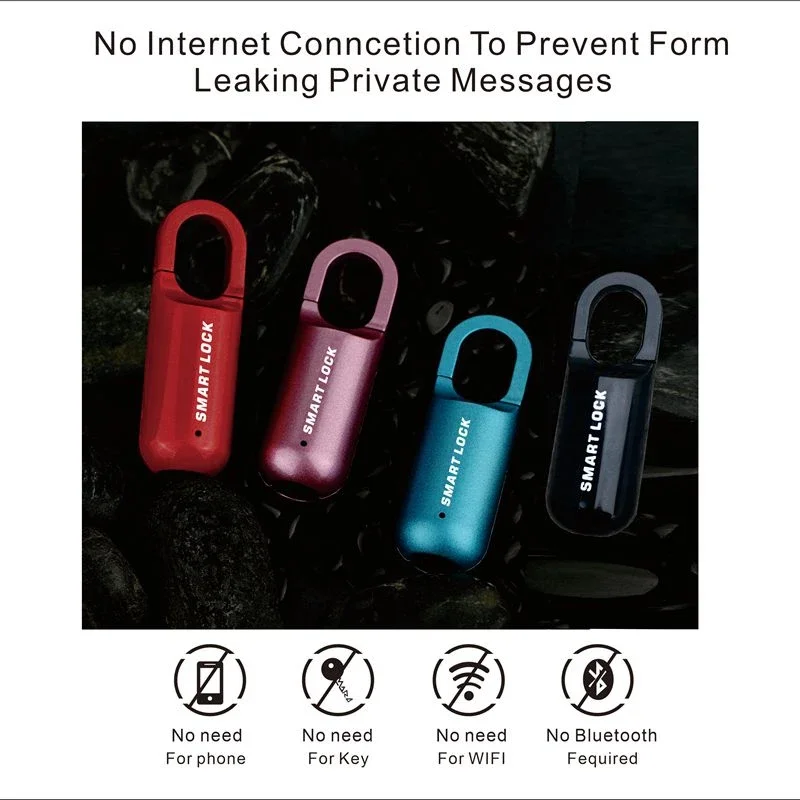 New Type Fingerprint Padlock 10 Groups Smart Luggage Smart Fingerprint Door Lock Electron Cabinet Fingerprint Lock