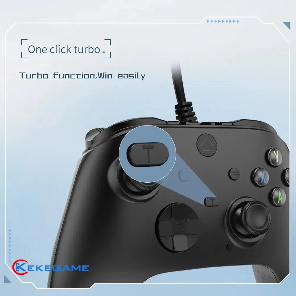 Controlador con cable para PC PS3 Android TV-BOX con disparador Hall doble vibración trasera 4 teclas programables Turbo