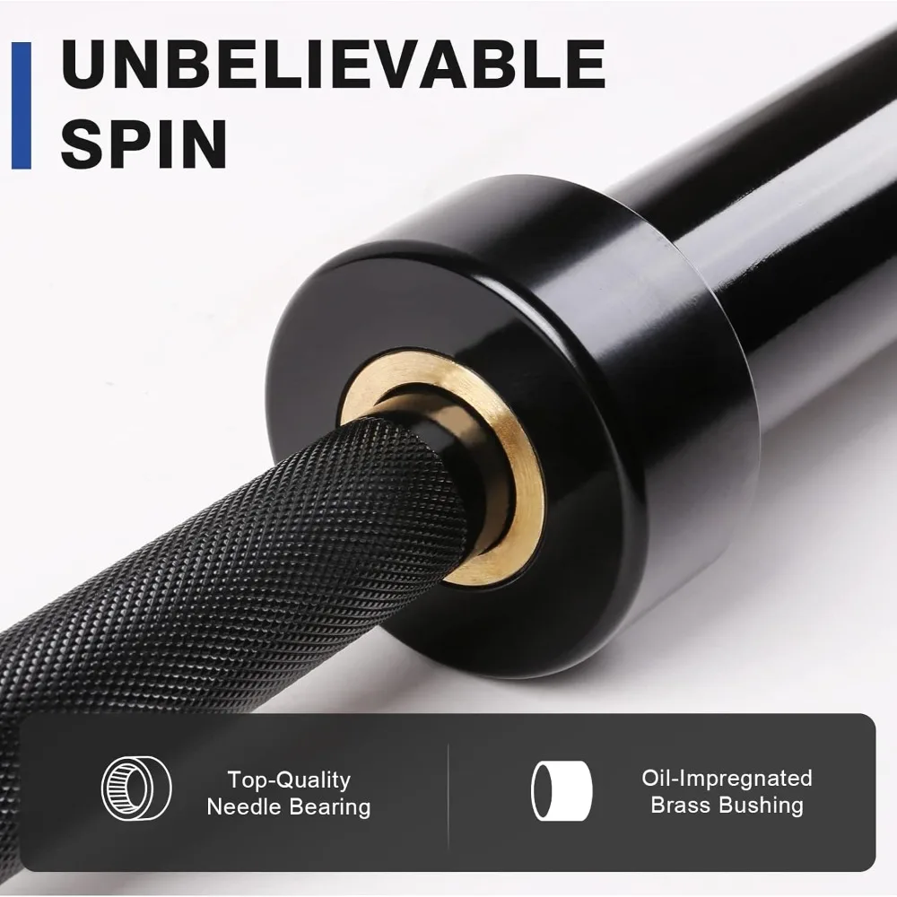 Barra olímpica de 7 pés para levantamento de peso, levantamento de energia, barra de treinamento de força de 2 polegadas para agachamentos, levantamento terra, prensas