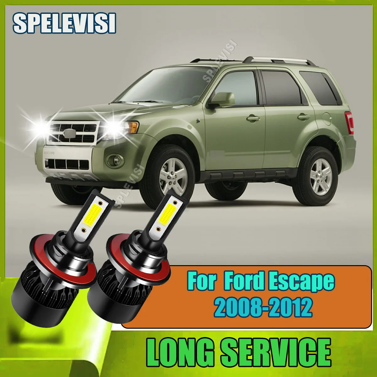 

Powerful LED Front H13 9008 Headlight Car Bulb 6000K Headlamp 12v Automotive Ligthing For Ford Escape 2008-2012 2009 2010 2011