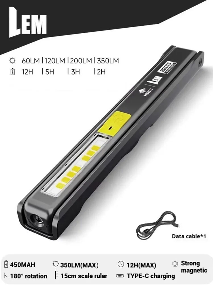 

LEM светодиодный фонарик аварийный рабочий свет магнитный перезаряжаемый складной 350LM 12H инспекционная ручка зажим для света 49 г кемпинг на открытом воздухе
