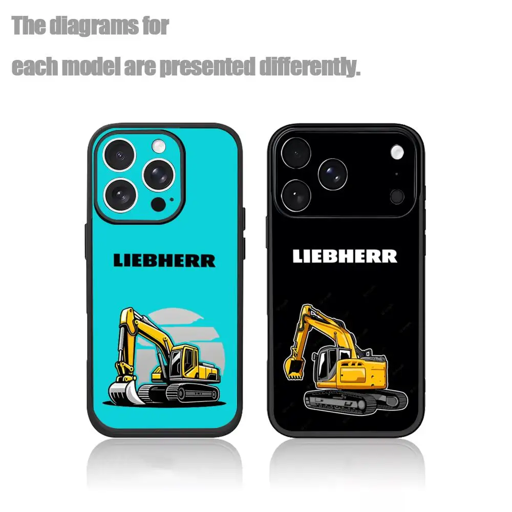 Популярный чехол для телефона L-Liebherr Excavator LOOG для iPhone 18171615141312X XR XS Plus Mini Pro Max, мягкий черный ударопрочный чехол.