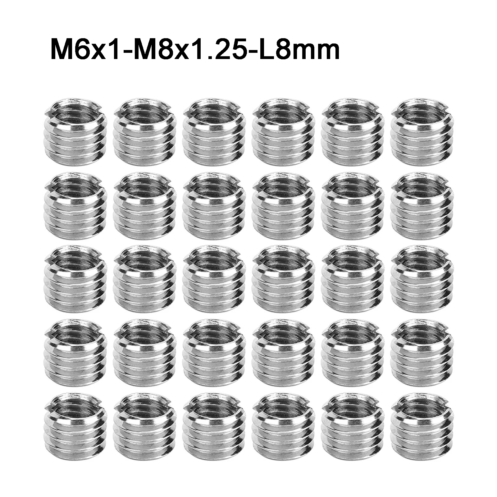 30pcs Thread Reducer Threaded Inserts Stainless Steel for m6 M8 8-20MM Male Female Nut Threaded Insert Reducer Nuts Fasteners
