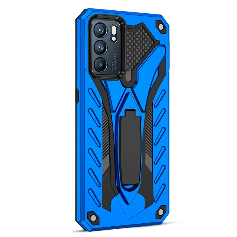 For OPPO Reno 6 Pro 5G Case Armor Rugged Silicone Shockproof Hard Phone Back Cover For Reno 2Z 2F 4 5 Lite 5F Kickstand Shell