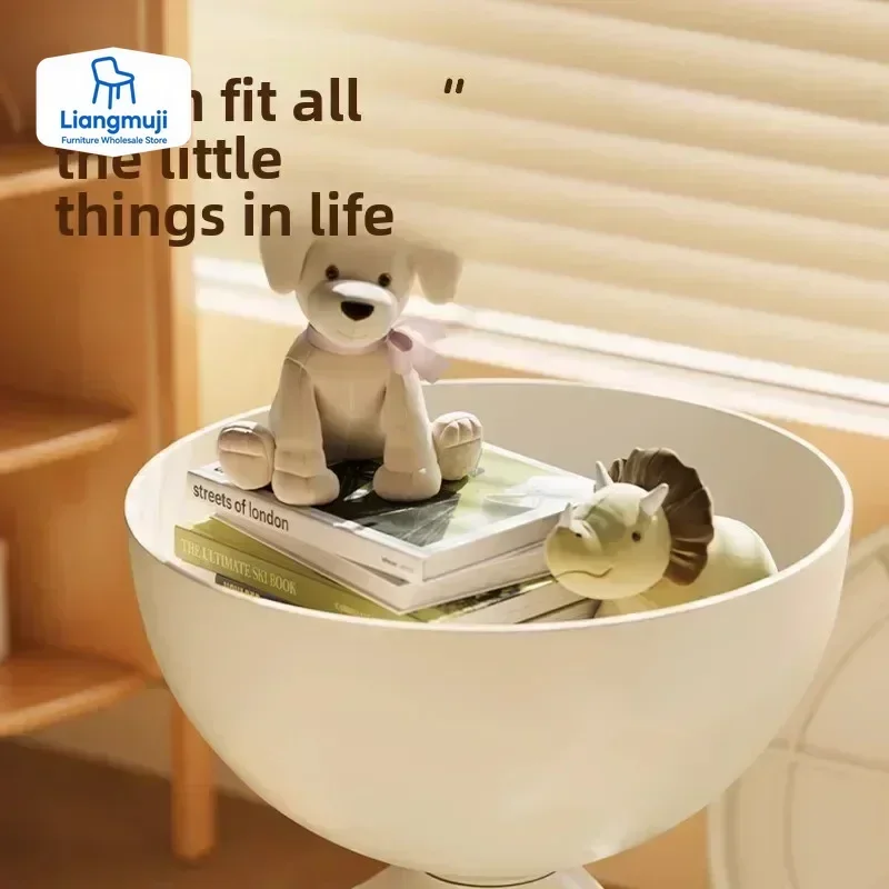 1pc Modern Round Matte Finish Side Table - Small Storage Rack Stool for Living Room, Bedside Nightstand, Minimalist Coffee Table