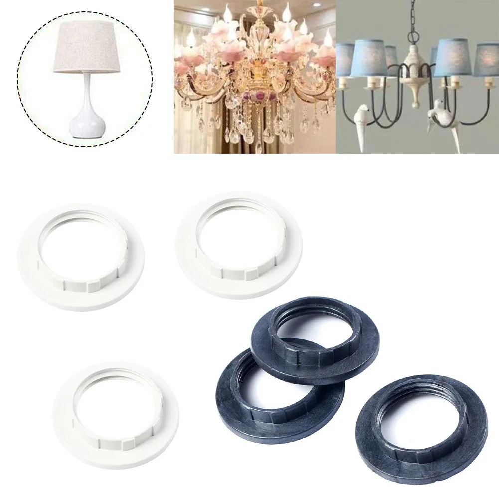 100% Brand New Lamp Shade Ring Replacement Spiral Lamp Holder Black/White E14 Lamp Shade Inner Dia 28mm Lampshades