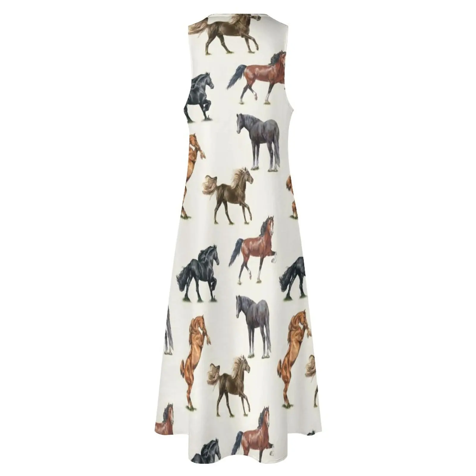 Horse Pack Dress Spring Cool Horses Love Street Style Bohemia Long Dresses Woman Pattern Vintage Maxi Dress 3XL 4XL 5XL