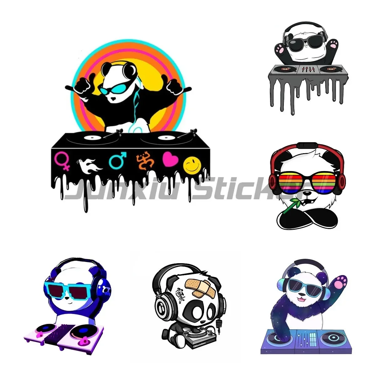 

DJ Panda Custom Printing Decal Personality Refrigerator Laptop Scratch-proof Window Car Stickers Vinyl Waterproof Material