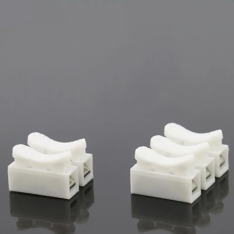 10PCS White Color CH-2 CH-3 Wire Terminal Connector 2Pins 3pin Voltage 250V Wiring Block Splice Lock  Electrical Cable