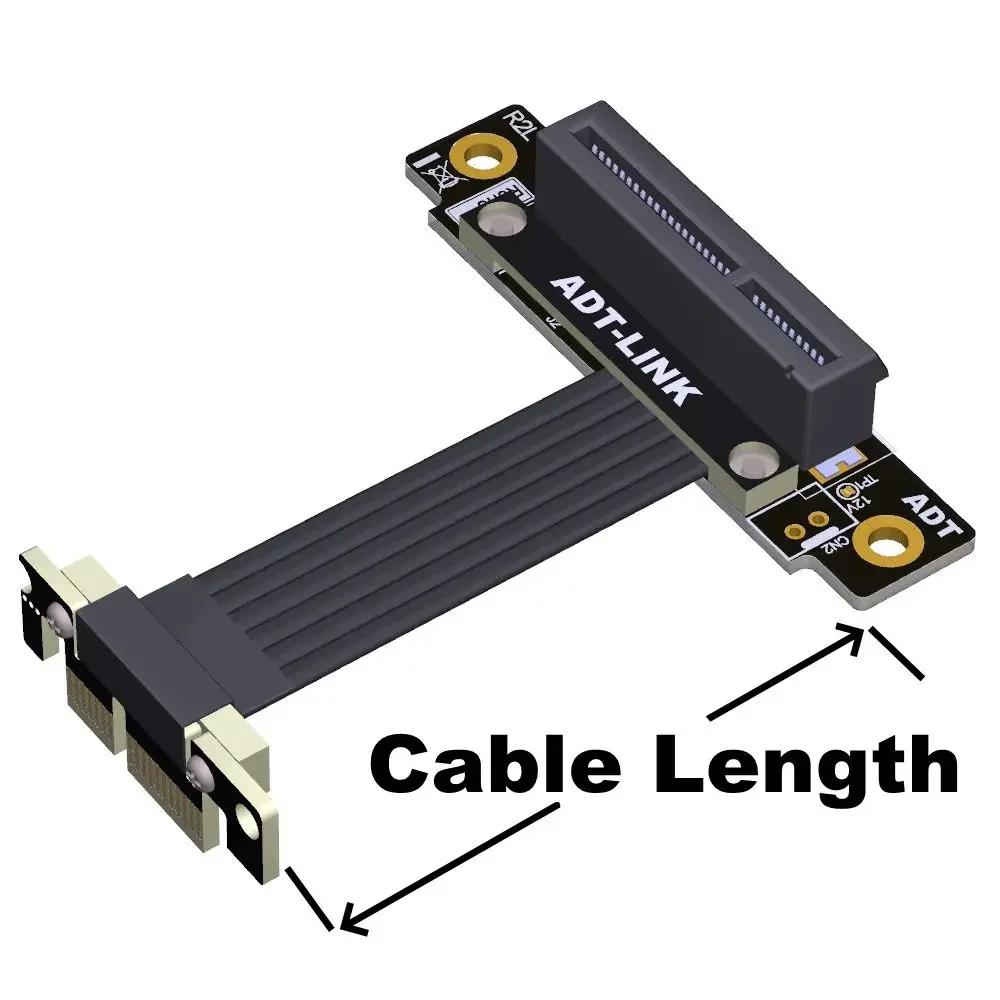 Cable de extensión PCI Express de 4,0x4 a x1, Cable Riser de cinta, tarjeta gráfica PCIE 1x a 4x, extensor Dual de 90 grados