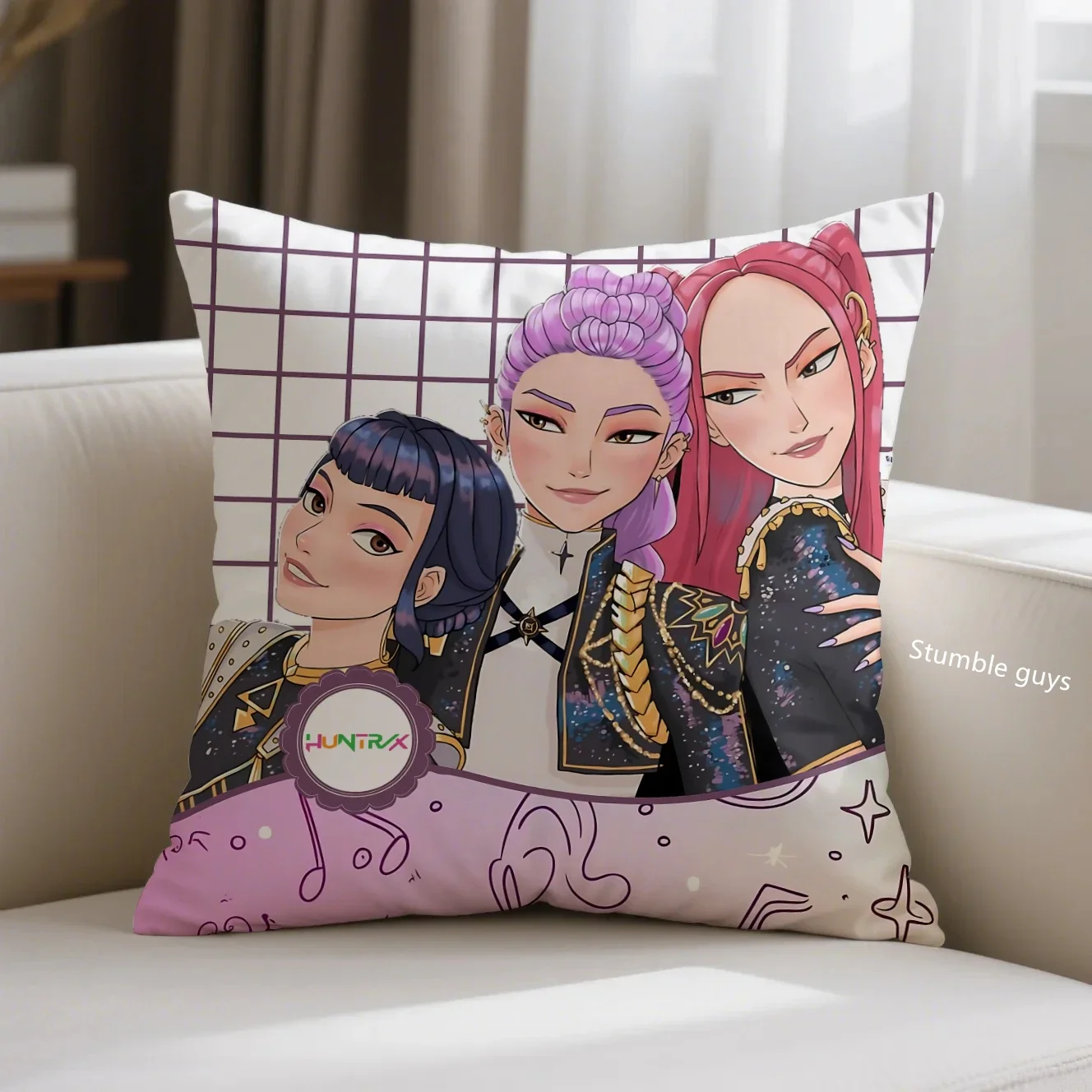 غطاء وسادة أريكة Kpop Demon Hunters غطاء وسادة أنيمي مثالي لمحبي Kpop للاسترخاء