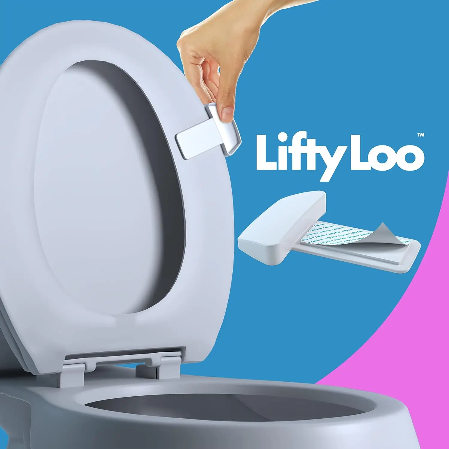 

Toilet Seat Handle with Adhesive for Easy Lifting and Lowering 2 Pack White