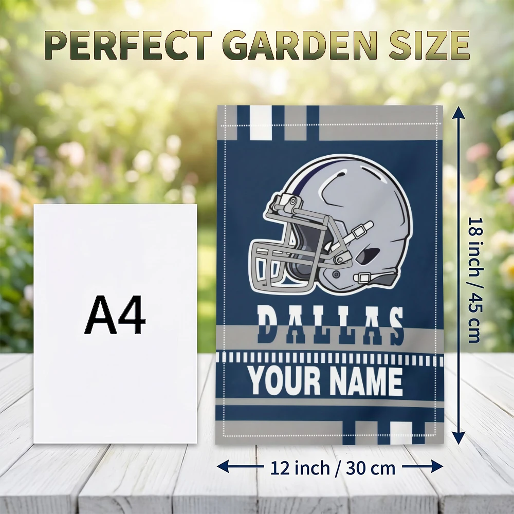 1pc double-sided Customizable Football Helmet Stripe arden flag personalized custom Name Outdoor flagpole 30*45cm(12x18in) view 4