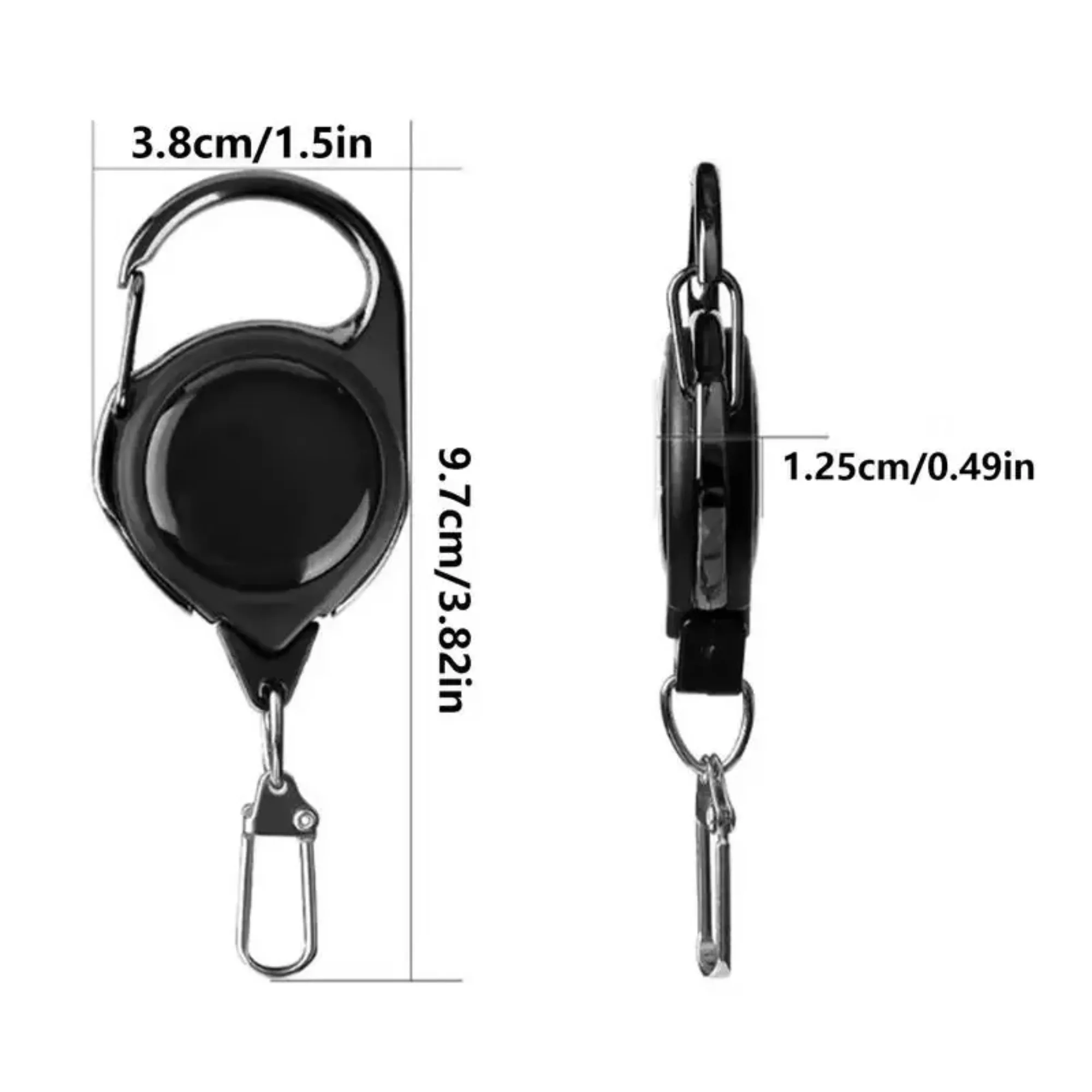 سلسلة مفاتيح تصغير، بكرة حامل شارة قابلة للسحب للمفاتيح وبطاقات الهوية والأدوات، سلسلة مفاتيح محمولة خفيفة الوزن للسفر