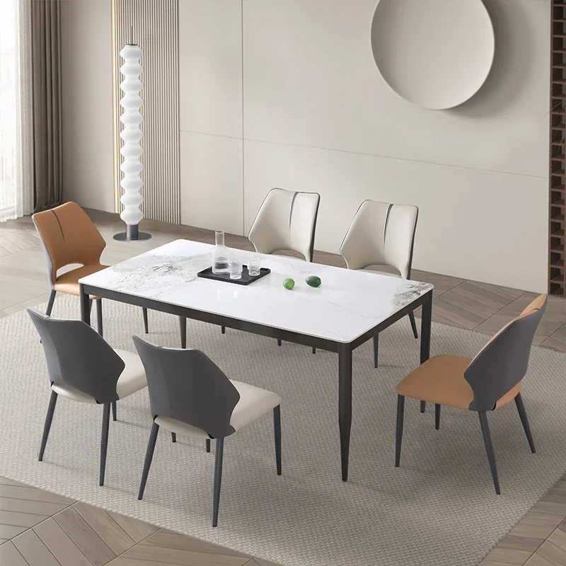 Dining Room Furniture Sets Minimalist Sintered Slab Combined With Metal Cheap Dining Room Table Dining Set for 4