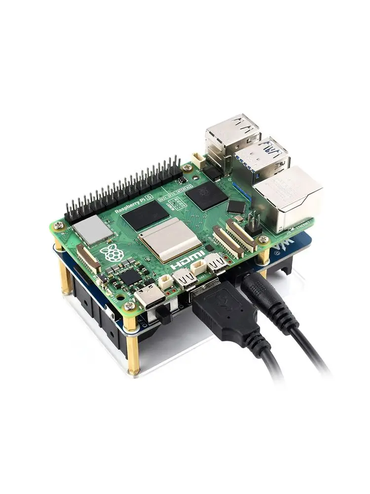 Waveshare Raspberry Pi 5 UPS Expansion Board 5V5A High Current Spring Top Pin Version Charging and discharging at the same time