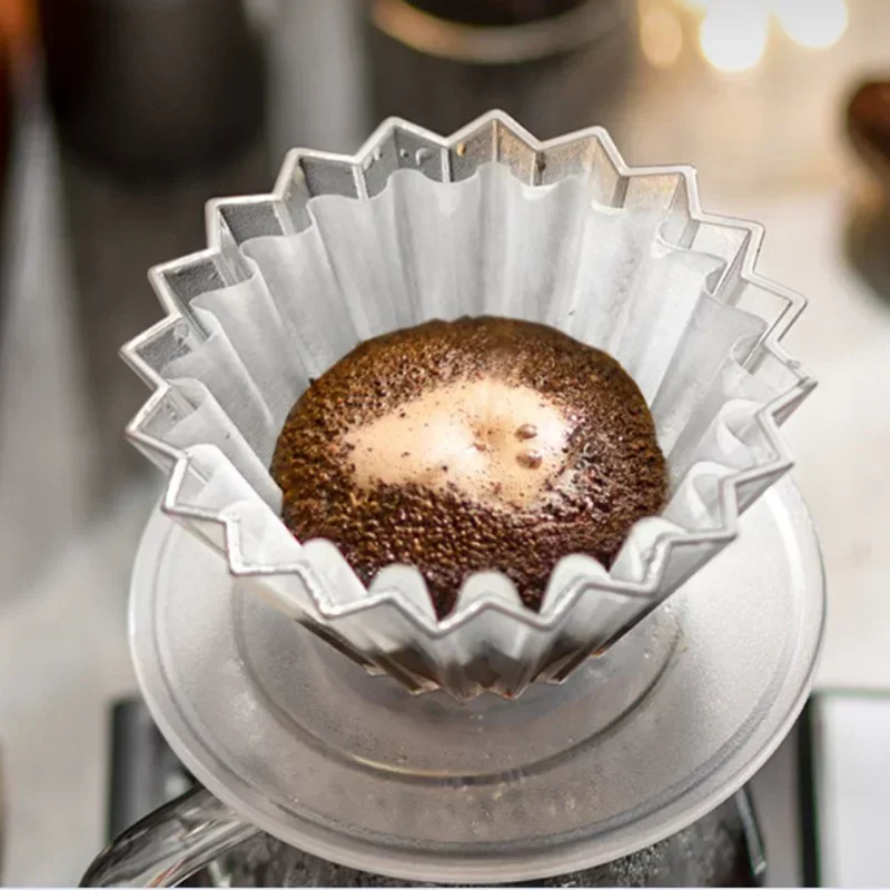 1-4 People Cake Coffee Filter Paper Filter Paper 50 Pcs/pack Drip Type Hand-brewed Coffee Origami Filter Cup Barista Accessories