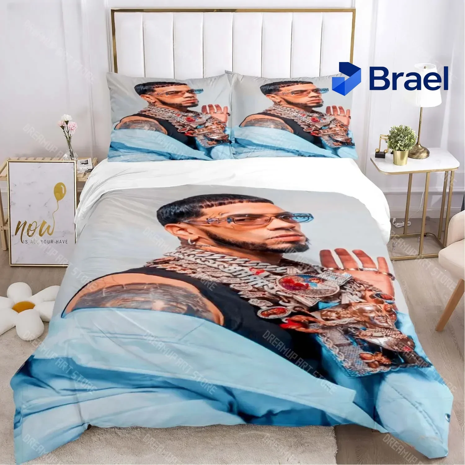 Exquisite 3D Print Anuel AA Rapper Hip Hop Singer All Season Duvet Cover Bedding Set Soft Quilt Cover And Pillowcases Teen Singl