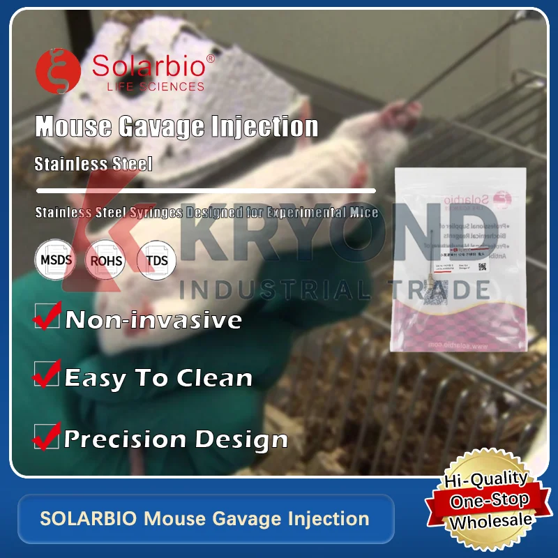 

SOLARBIO Мышь Gavage Инъекционная игла из нержавеющей стали для лабораторных исследований животных Оригинальный продукт