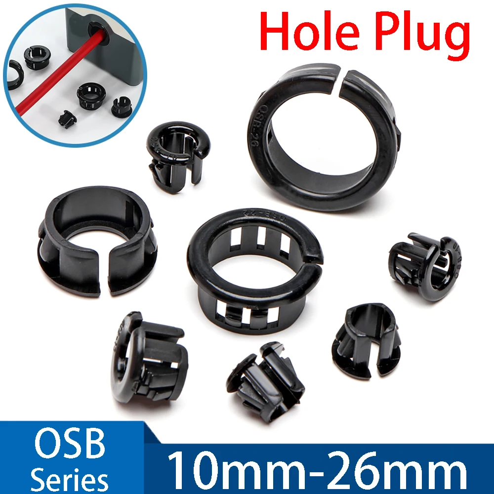 

OSB Mount Hole Wire Cable Protective Open Buckle Nylon Plastic Coil Snap-in Split Bushing Ring Cover Grommet 10/13/16/19/22/26