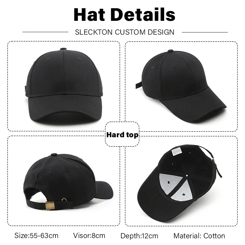SLECKTON Custom LOGO Baseball Cap for Women and Men Fashion DIY Letter Embroidery Hats Cotton Design Caps Wholesale Unisex