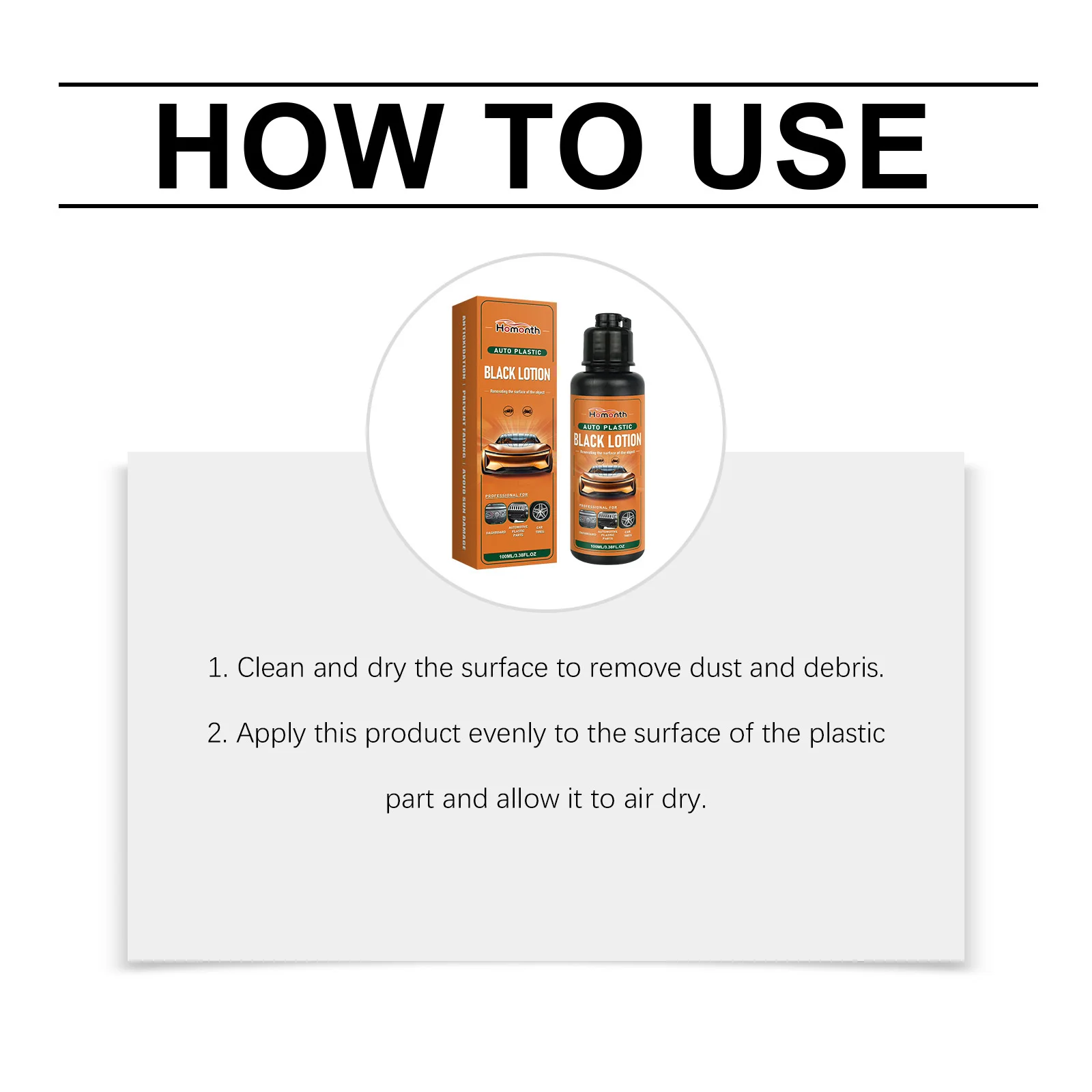 100ML Effective CarInterior Cleaner Plastic Care Auto Plastic Black Lotion Safe Auto Detailing Supplies for Car Interior