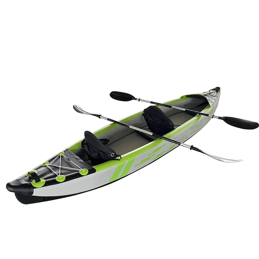 2024 hot selling inflatable kayak fishing boat rowing drop stitch double seat Portable for water sports