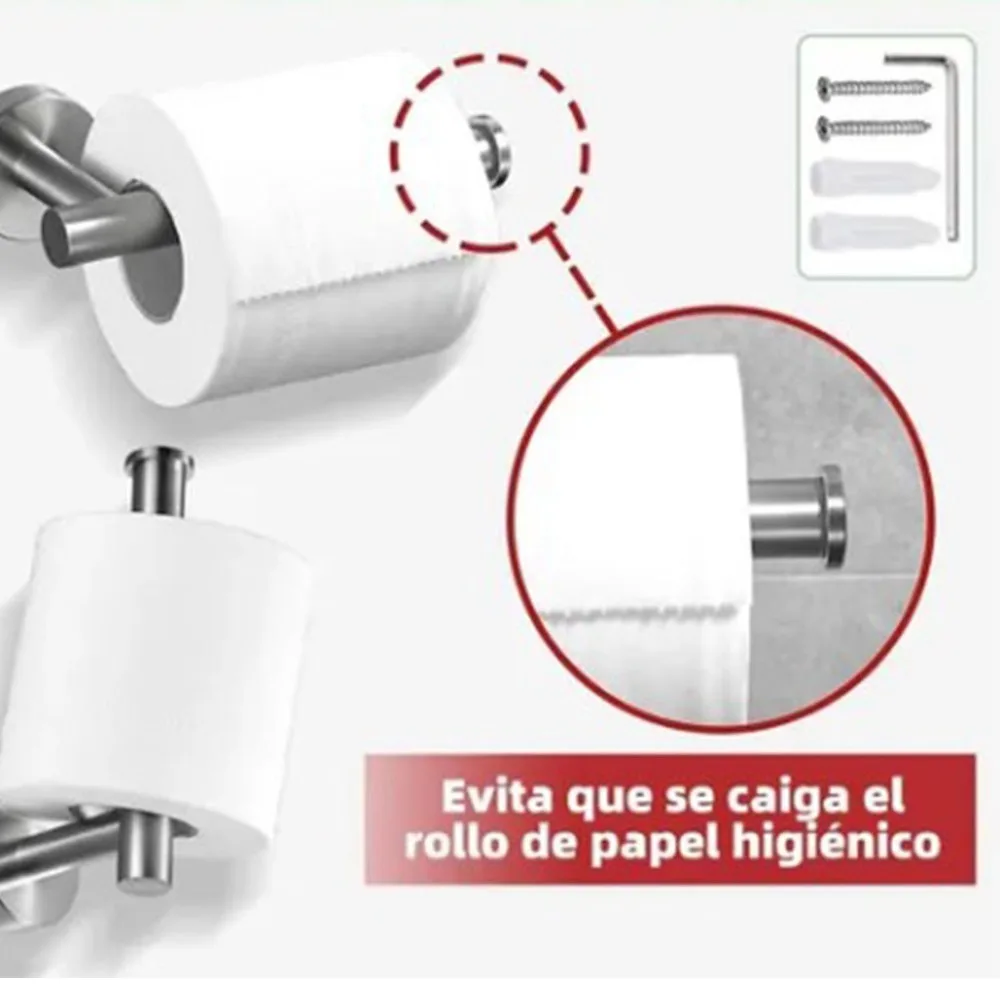7 Piece Premium SUS304 Stainless Steel Bathroom Hardware Kit Wall Mounted Towel Rack Set Towel Rack Home Organization