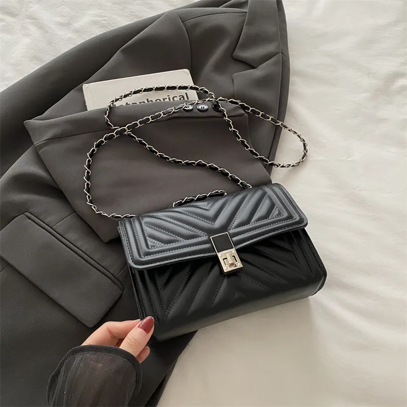Neue Mode Mini Stepp Geprägte Kette Schulter Tasche für Frauen Einfache Vielseitige Diagonal Umhängetasche Platz Handtasche Weiblichen Beutel – Detail 14
