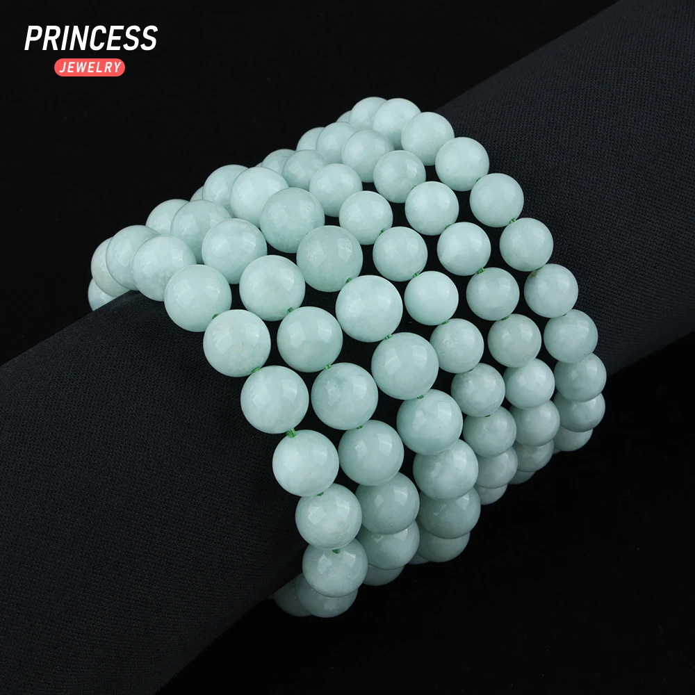 

A++ Natural Green Angelite Stone 8mm 10mm Bracelet Loose Beads for Jewelry Making Wholesale Crystal Stone Beads DIY Accessories