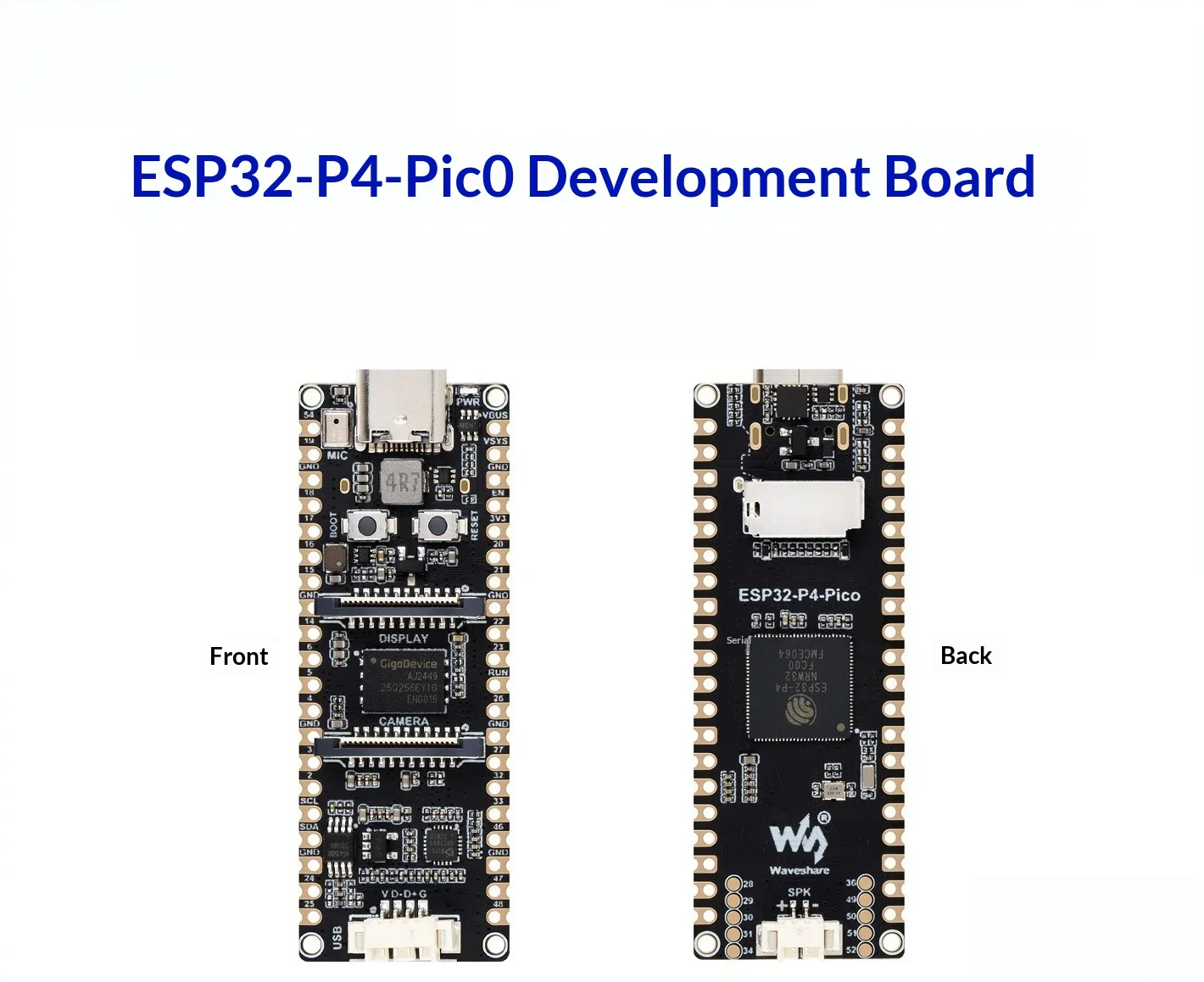 ESP32-P4 RISC-V Development Board, Dual-Core MCU, 32MB PSRAM, 32MB Flash, MIPI CSI/DSI, USB 2.0 HS, GPIO