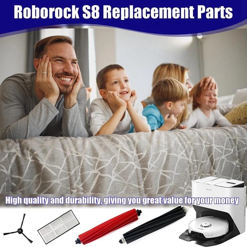 Main Side Brush Hepa Filter Spare Parts Plastic Replacement Parts For Roborock S8 S8+ S8 Pro Ultra S8 Plus Robot Vacuum Cleaners